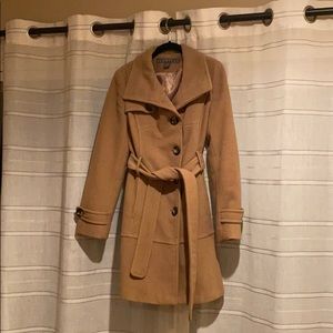 Kenneth Cole Camel Wool Trench Coat